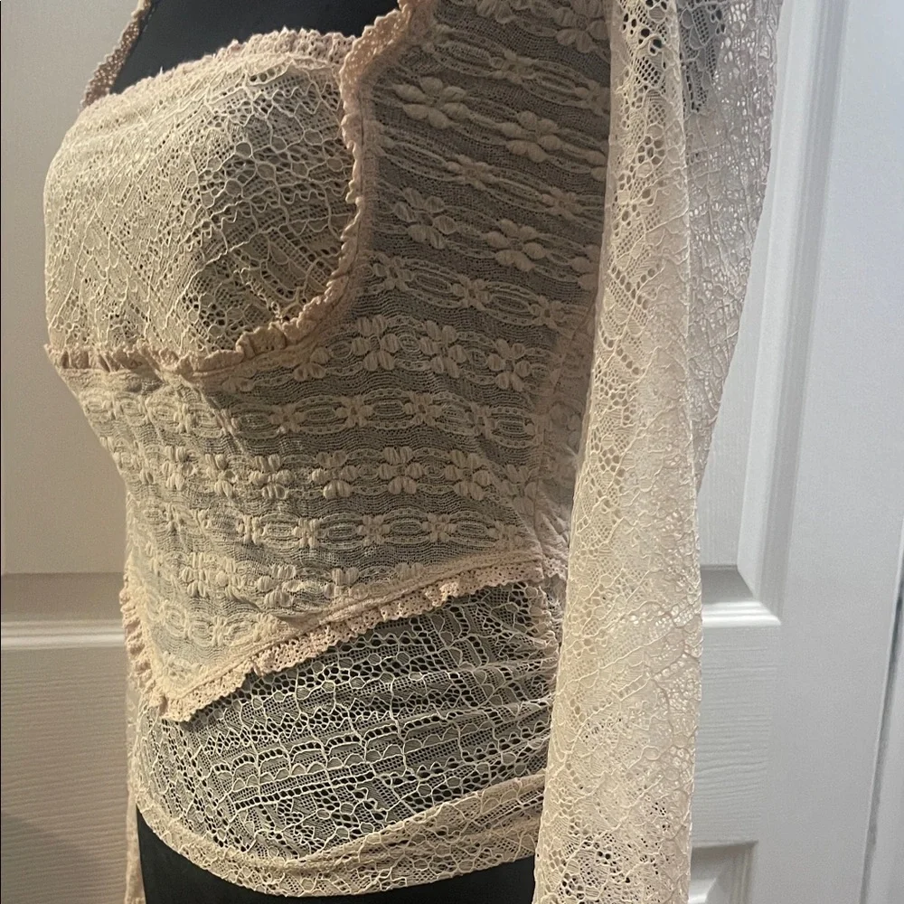 Free People | Tops | Free People My Party Lace Long Sleeve Top